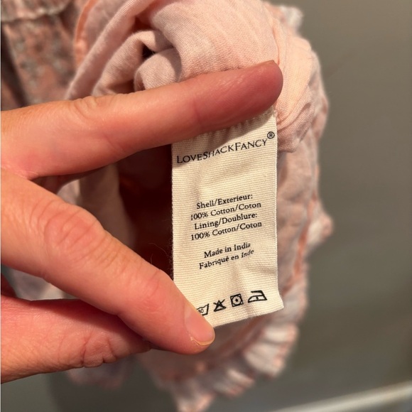 LoveShackFancy Pink Ruffle Mini Dress cottage core large romantic soft delicate - Picture 4 of 16